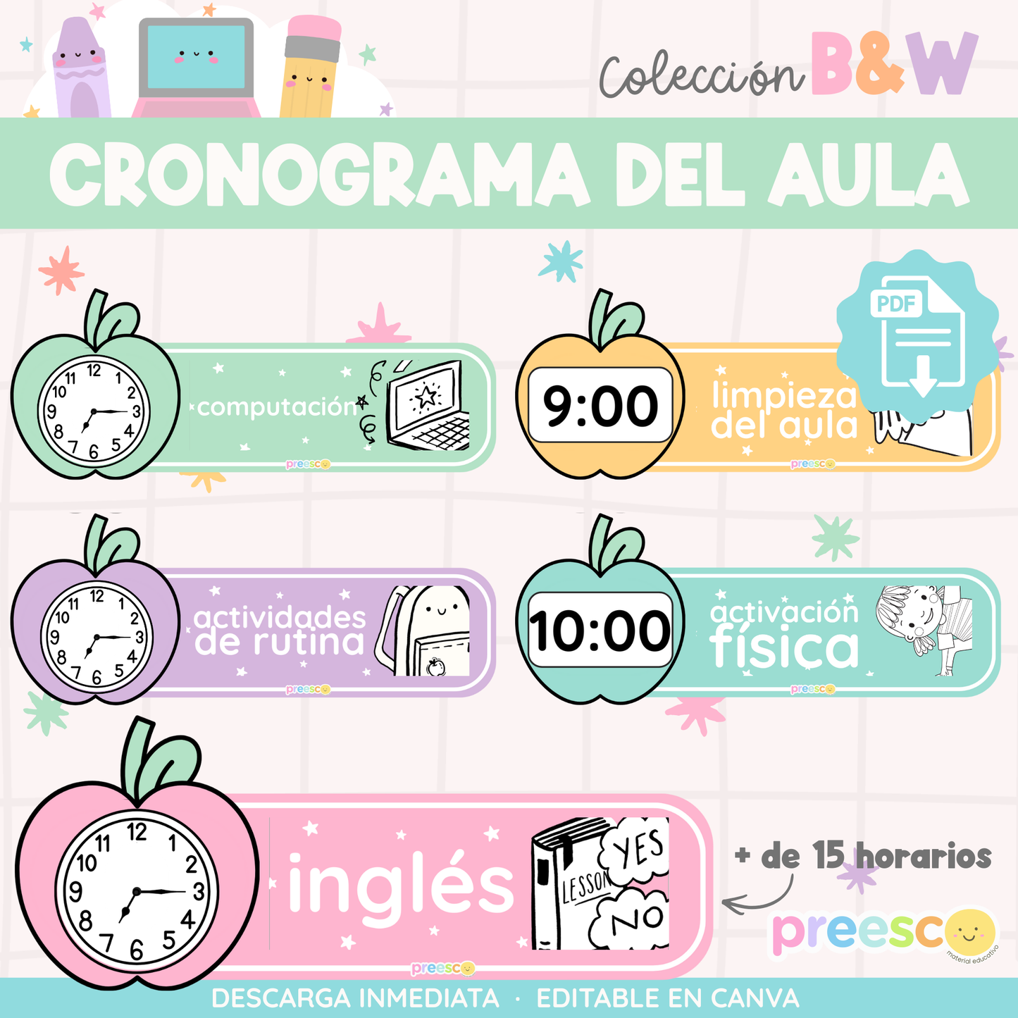 Cronograma del aula · B&W