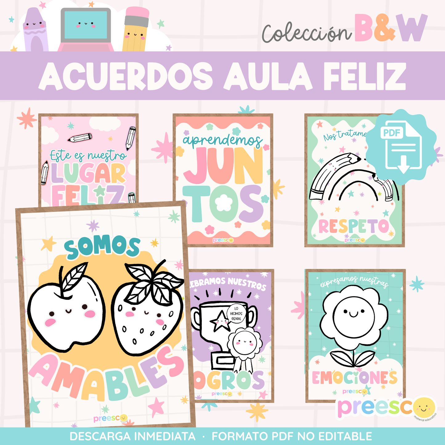 Acuerdos del Aula Feliz · B&W