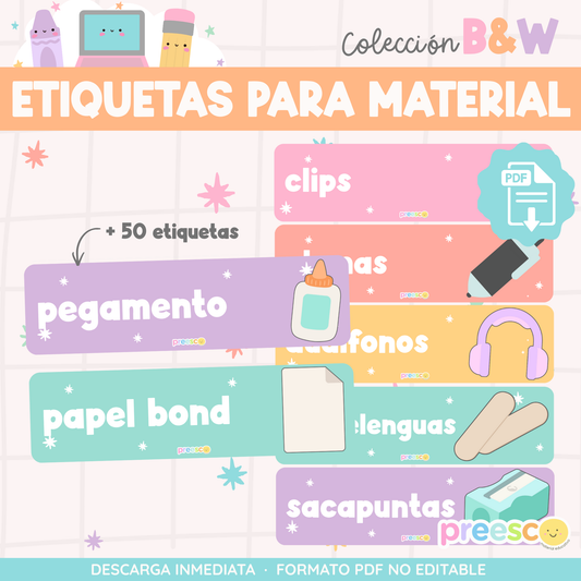 Etiquetas para útiles