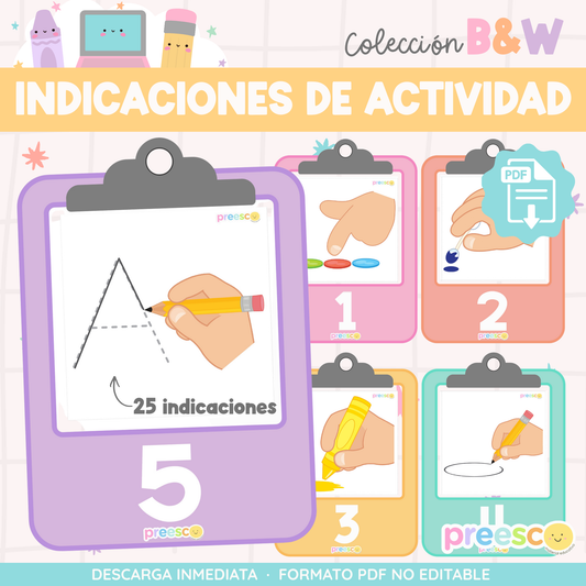 Indicaciones de la actividad · B&W