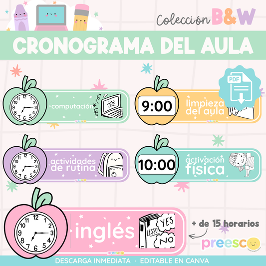 Cronograma del aula · B&W